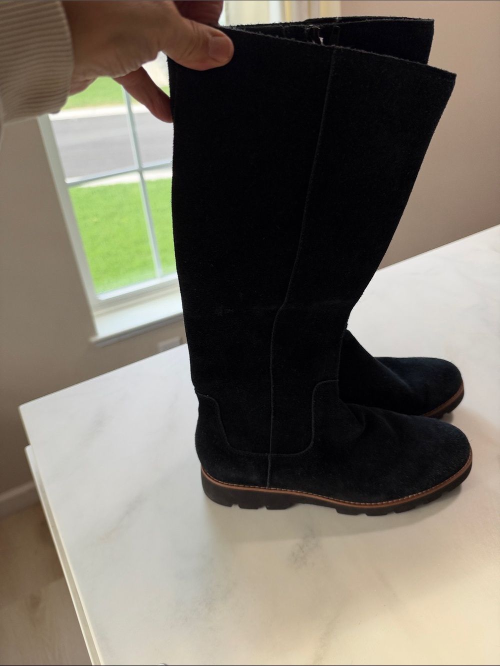 Vionic Women's Black Suede Tall Boots - Classic All-Season Style